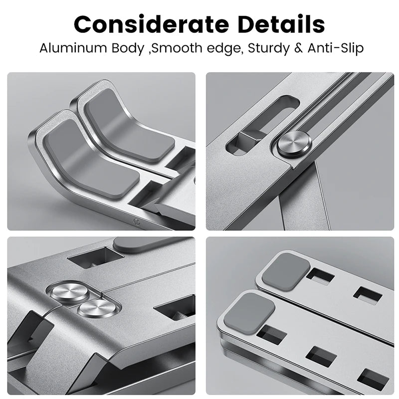 Nexova Laptop Stand aluminum anti-slip details