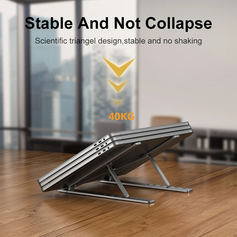 Nexova Laptop Stand stable triangle design on a desk